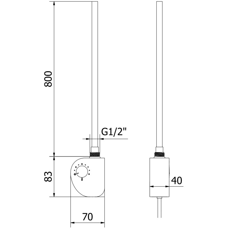 Mexen FA-D grzałka elektryczna 900 W, czarna - W950-0900-70