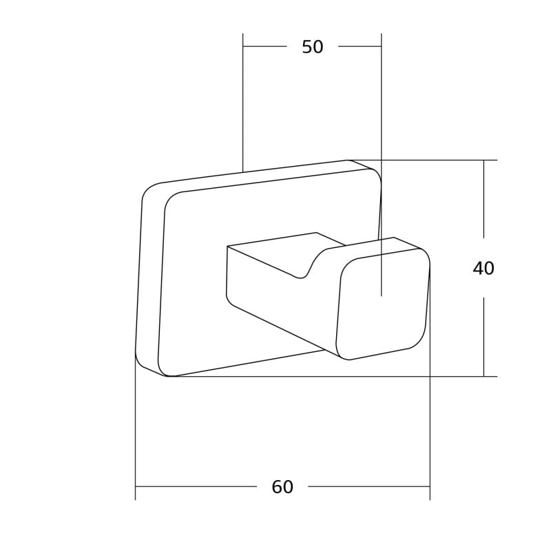 Mexen Asis haczyk na ręcznik, czarny - 7017635-70