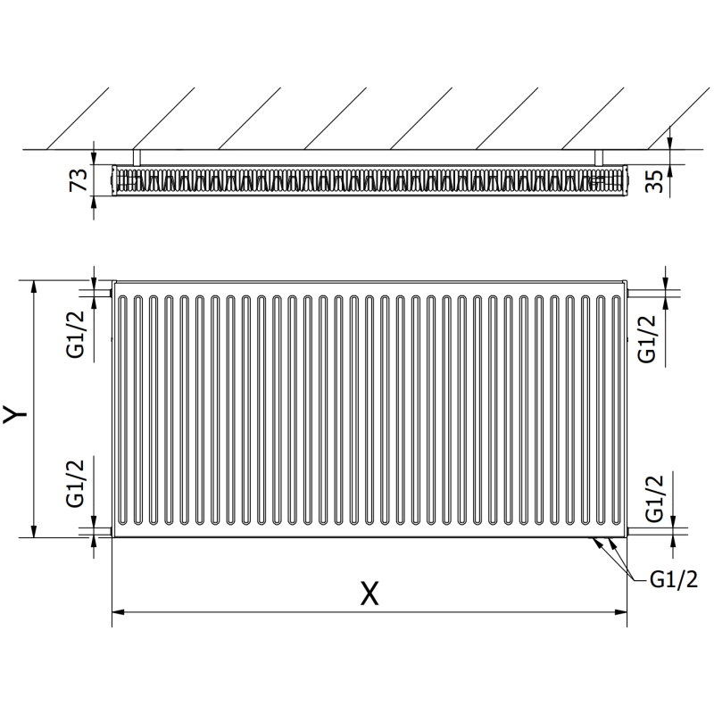 Mexen CV21 grzejnik płytowy 900 x 800 mm, podłączenie dolne, 1421 W, biały - W621-090-080-00