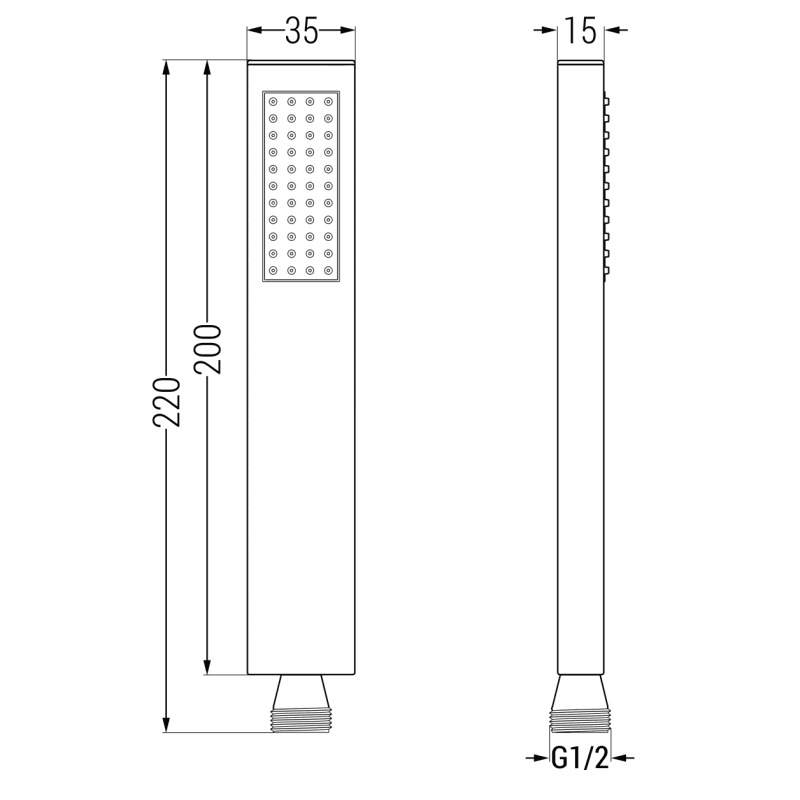 Mexen R-02 rączka prysznicowa 1-funkcyjna, biała - 79500-20