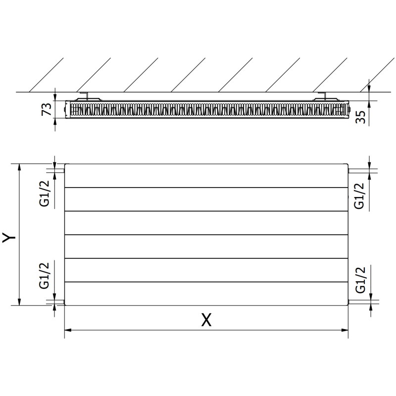 Mexen Line CL21 grzejnik płytowy 900 x 1300 mm, podłączenie boczne, 2066 W, biały - W421L-090-130-00