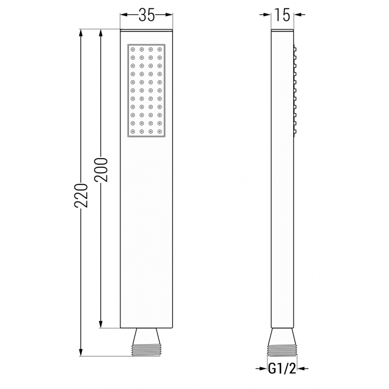 Mexen R-02 rączka prysznicowa 1-funkcyjna, złota - 79500-50