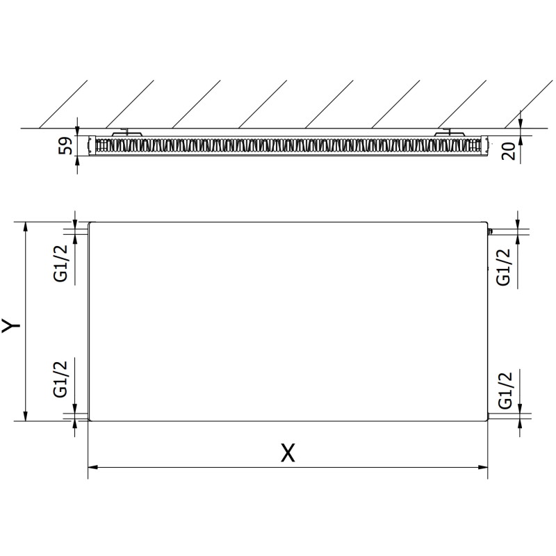 Mexen Flat CF11 grzejnik płytowy 300 x 500 mm, podłączenie boczne, 227 W, biały - W411F-030-050-00