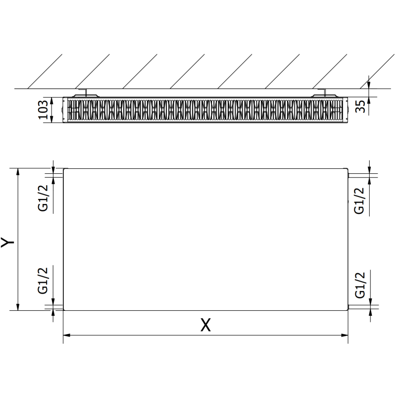 Mexen Flat CF22 grzejnik płytowy 500 x 1300 mm, podłączenie boczne, 1774 W, biały - W422F-050-130-00