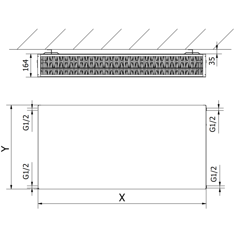 Mexen Flat CF33 grzejnik płytowy 300 x 1300 mm, podłączenie boczne, 1612 W, biały - W433F-030-130-00