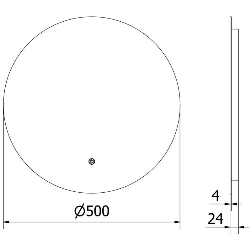 Mexen Erg lustro łazienkowe podświetlane, okragłe 50 cm, LED 6000K, antypara - 9823-050-050-611-00