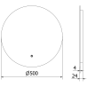 Mexen Erg lustro łazienkowe podświetlane, okragłe 50 cm, LED 6000K, antypara - 9823-050-050-611-00
