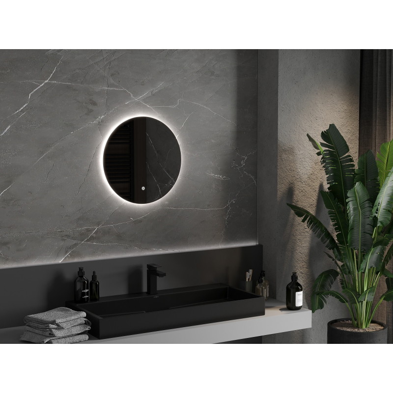 Mexen Erg lustro łazienkowe podświetlane, okragłe 50 cm, LED 6000K, antypara - 9823-050-050-611-00