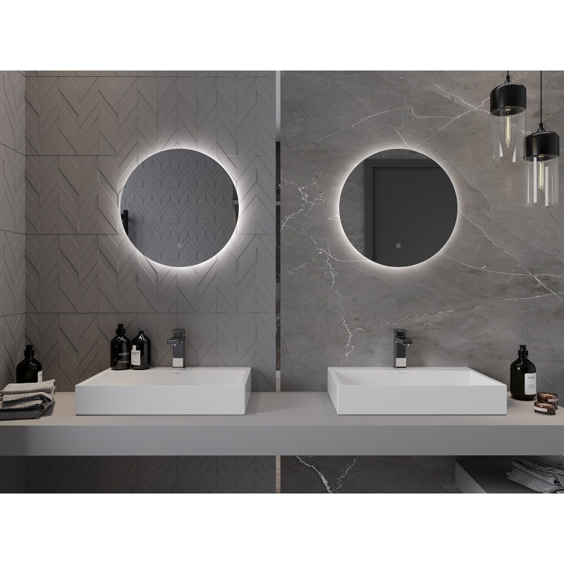 Mexen Erg lustro łazienkowe podświetlane, okragłe 50 cm, LED 6000K, antypara - 9823-050-050-611-00