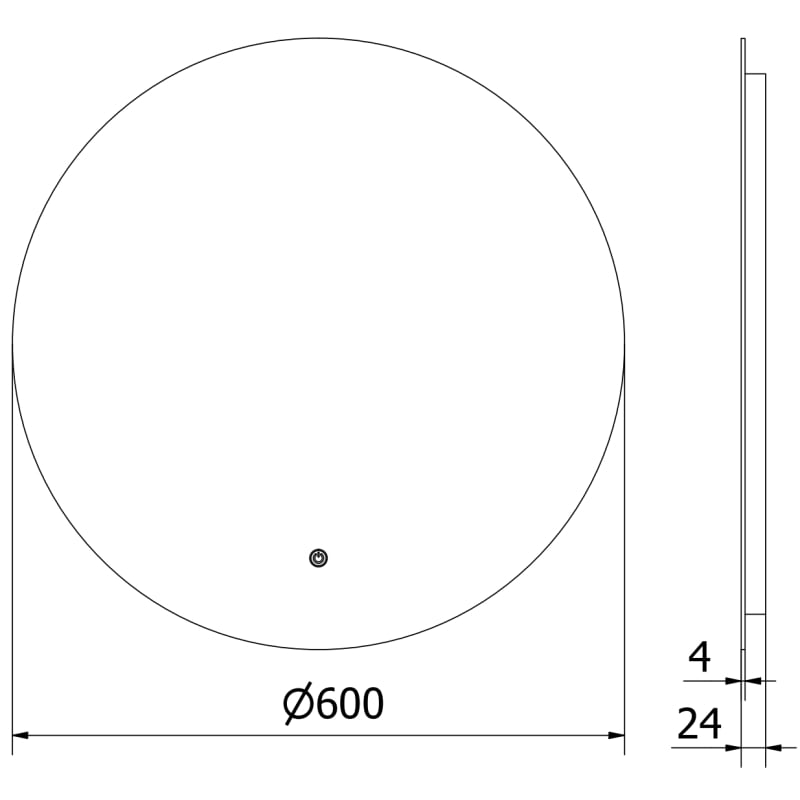 Mexen Erg lustro łazienkowe podświetlane, okragłe 60 cm, LED 6000K, antypara - 9823-060-060-611-00