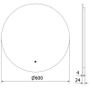 Mexen Erg lustro łazienkowe podświetlane, okragłe 60 cm, LED 6000K, antypara - 9823-060-060-611-00