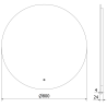 Mexen Erg lustro łazienkowe podświetlane, okragłe 80 cm, LED 6000K, antypara - 9823-080-080-611-00