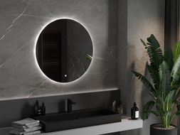Mexen Erg lustro łazienkowe podświetlane, okragłe 80 cm, LED 6000K, antypara - 9823-080-080-611-00