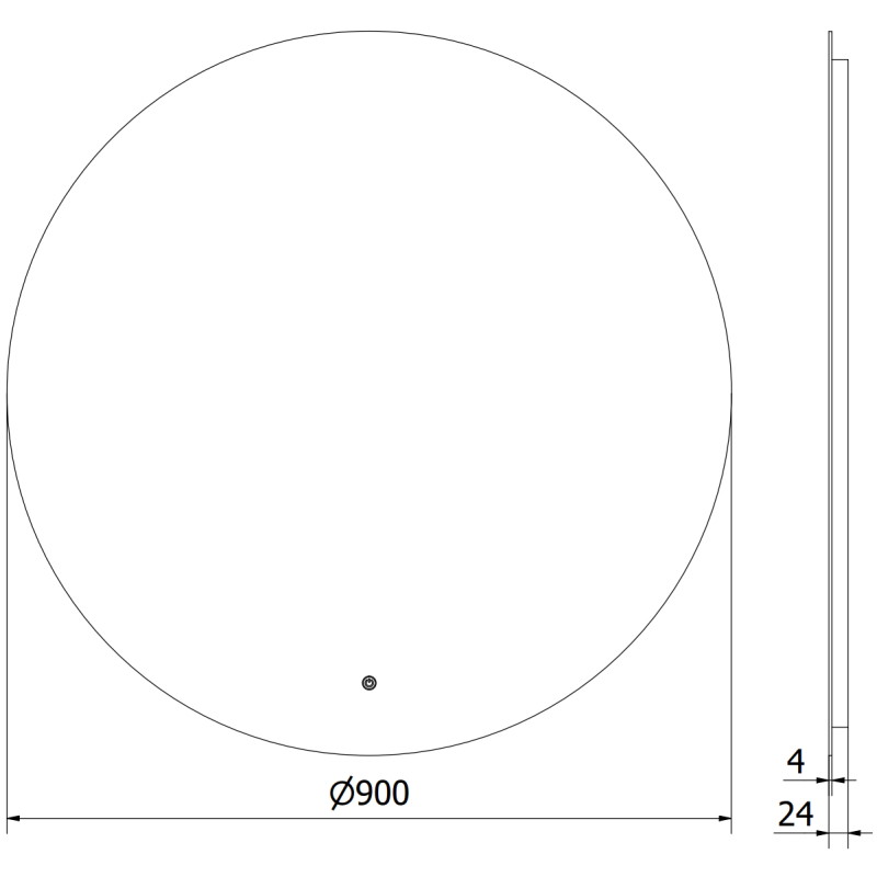 Mexen Erg lustro łazienkowe podświetlane, okragłe 90 cm, LED 6000K, antypara - 9823-090-090-611-00