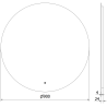 Mexen Erg lustro łazienkowe podświetlane, okragłe 90 cm, LED 6000K, antypara - 9823-090-090-611-00