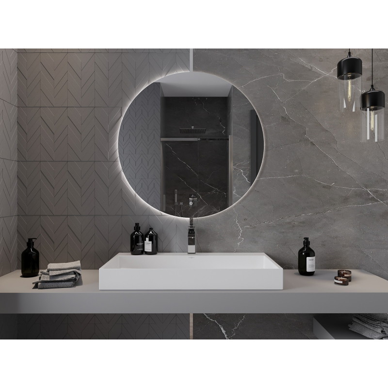 Mexen Erg lustro łazienkowe podświetlane, okragłe 90 cm, LED 6000K, antypara - 9823-090-090-611-00