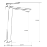Mexen Ares bateria umywalkowa wysoka, czarna - 744110-70