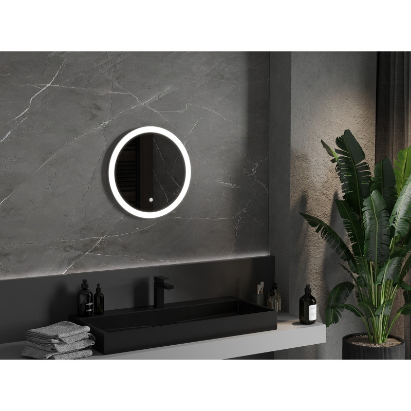 Mexen Oro lustro łazienkowe podświetlane, okragłe 50 cm, LED 6000K, antypara - 9824-050-050-611-00