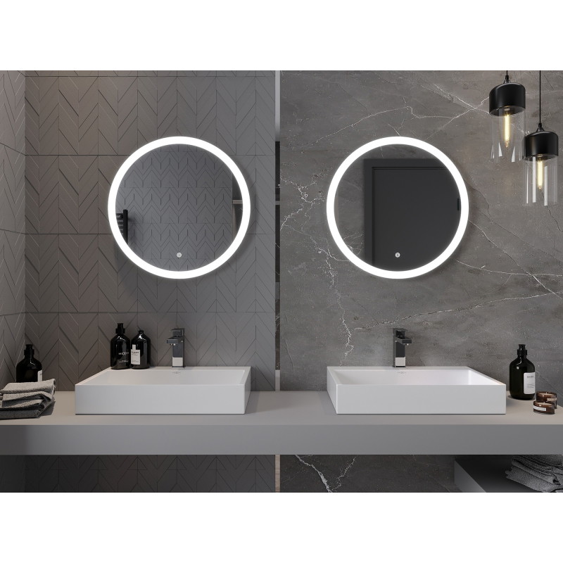 Mexen Oro lustro łazienkowe podświetlane, okragłe 60 cm, LED 6000K, antypara - 9824-060-060-611-00