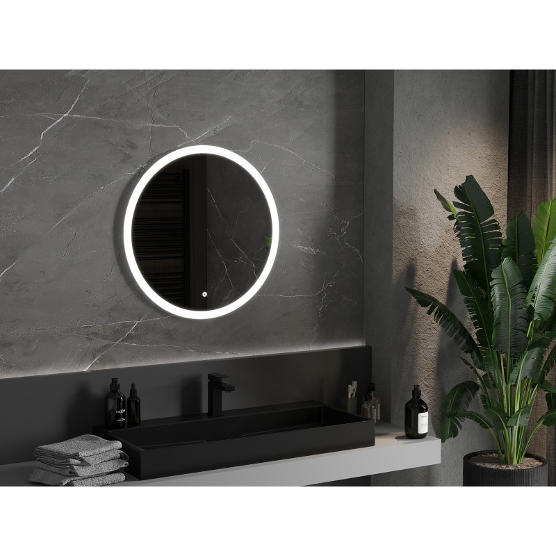 Mexen Oro lustro łazienkowe podświetlane, okragłe 70 cm, LED 6000K, antypara - 9824-070-070-611-00
