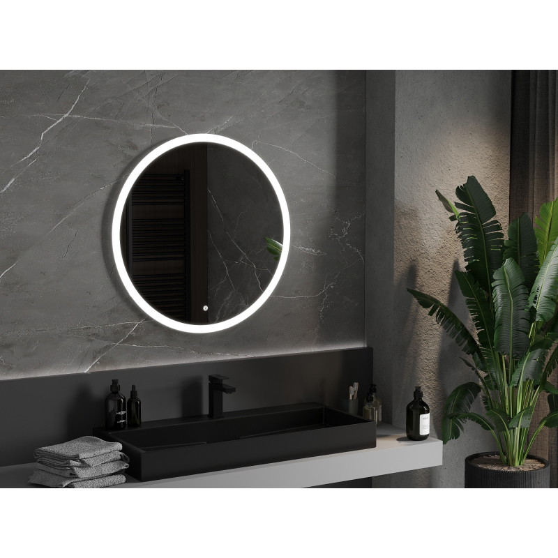 Mexen Oro lustro łazienkowe podświetlane, okragłe 80 cm, LED 6000K, antypara - 9824-080-080-611-00