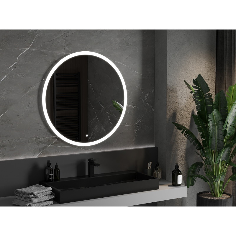 Mexen Oro lustro łazienkowe podświetlane, okragłe 90 cm, LED 6000K, antypara - 9824-090-090-611-00