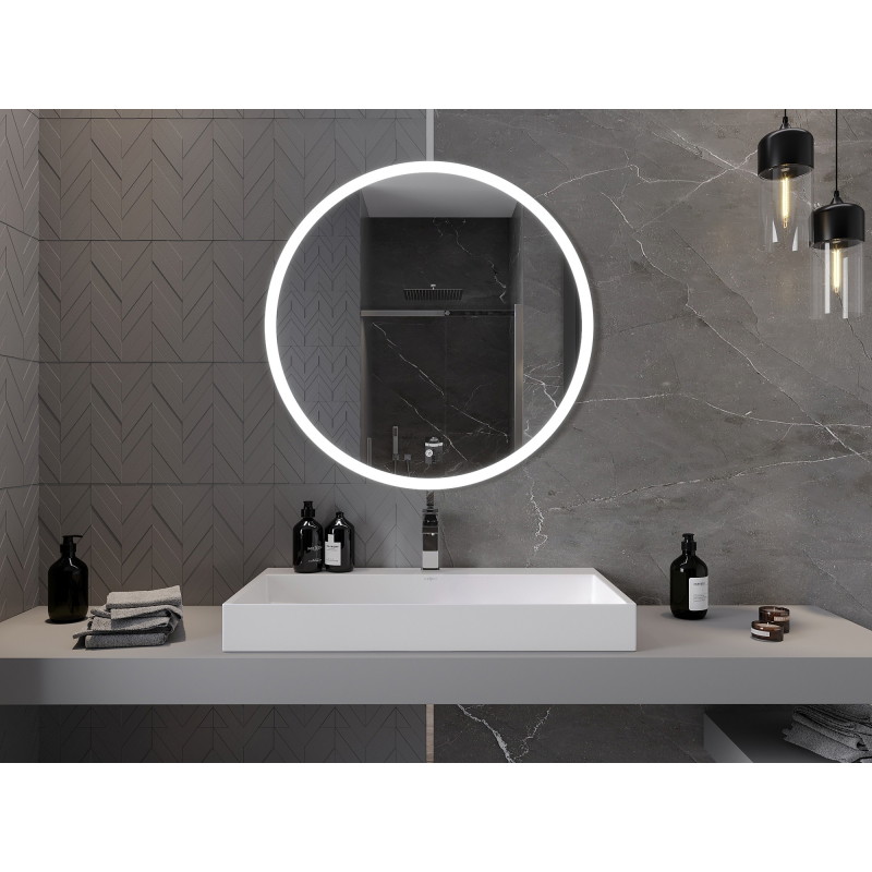 Mexen Oro lustro łazienkowe podświetlane, okragłe 90 cm, LED 6000K, antypara - 9824-090-090-611-00