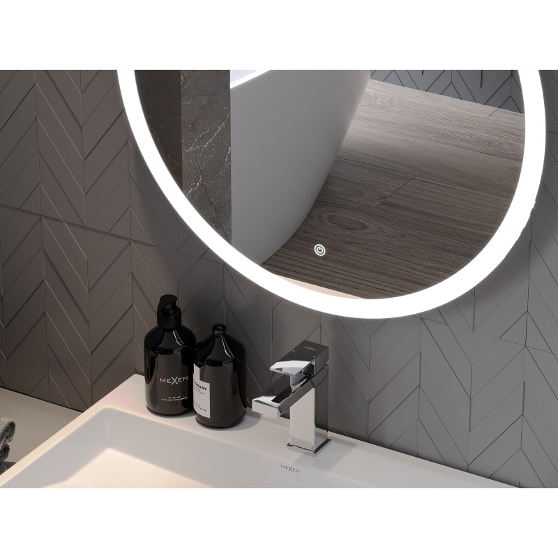 Mexen Oro lustro łazienkowe podświetlane, okragłe 70 cm, LED 6000K, antypara - 9824-070-070-611-00