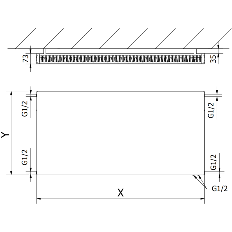 Mexen Flat CVF21 grzejnik płytowy 900 x 1600 mm, podłączenie dolne, 2543 W, biały - W621F-090-160-00