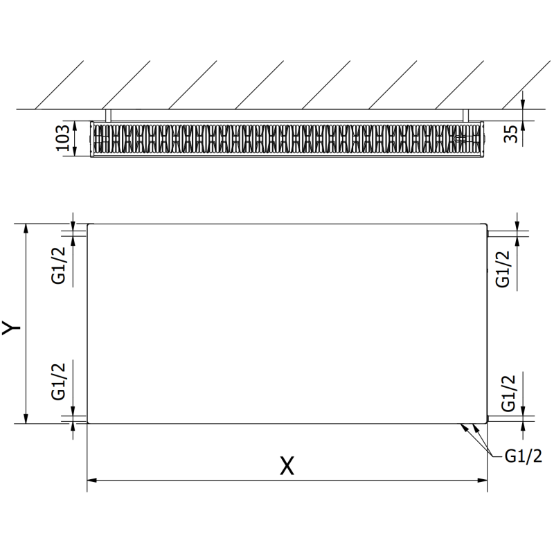 Mexen Flat CVF22 grzejnik płytowy 300 x 800 mm, podłączenie dolne, 721 W, biały - W622F-030-080-00
