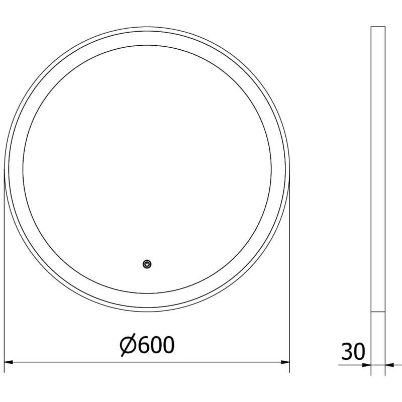Mexen Esso lustro łazienkowe podświetlane, okragłe 60 cm, LED 6000K, antypara, rama złota - 9825-060-060-611-50