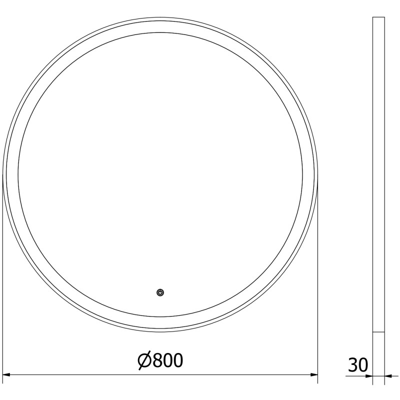 Mexen Esso lustro łazienkowe podświetlane, okragłe 80 cm, LED 6000K, antypara, rama złota - 9825-080-080-611-50
