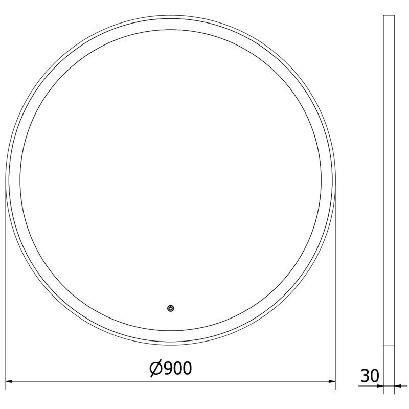 Mexen Esso lustro łazienkowe podświetlane, okragłe 90 cm, LED 6000K, antypara, rama złota - 9825-090-090-611-50