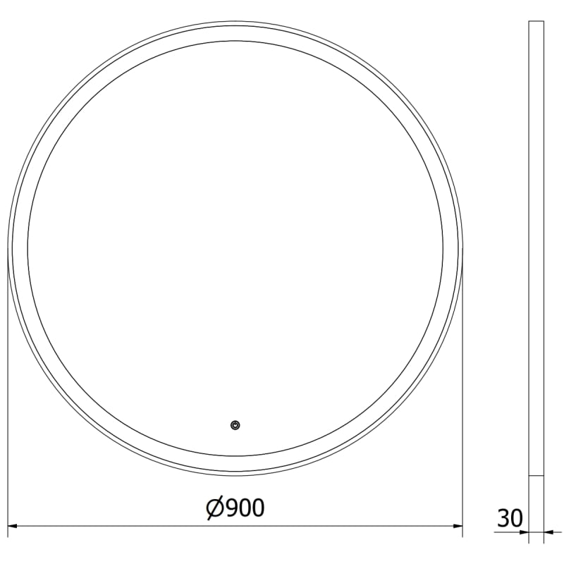 Mexen Esso lustro łazienkowe podświetlane, okragłe 90 cm, LED 6000K, antypara, rama złota szczotkowana - 9825-090-090-611-50