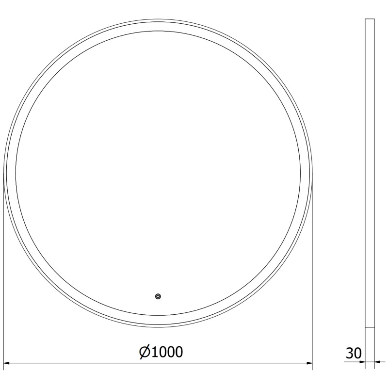 Mexen Esso lustro łazienkowe podświetlane, okragłe 100 cm, LED 6000K, antypara, rama złota - 9825-100-100-611-50