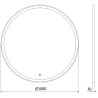 Mexen Esso lustro łazienkowe podświetlane, okragłe 100 cm, LED 6000K, antypara, rama złota - 9825-100-100-611-50