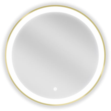 Mexen Esso lustro łazienkowe podświetlane, okragłe 60 cm, LED 6000K, antypara, rama złota szczotkowana - 9825-060-060-611-50