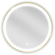 Mexen Esso lustro łazienkowe podświetlane, okragłe 60 cm, LED 6000K, antypara, rama złota szczotkowana - 9825-060-060-611-50