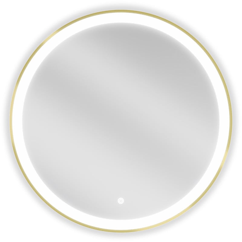 Mexen Esso lustro łazienkowe podświetlane, okragłe 70 cm, LED 6000K, antypara, rama złota - 9825-070-070-611-50