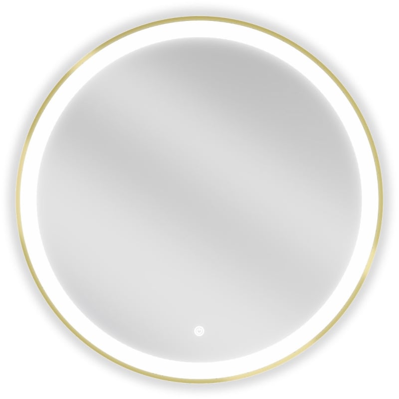 Mexen Esso lustro łazienkowe podświetlane, okragłe 70 cm, LED 6000K, antypara, rama złota szczotkowana - 9825-070-070-611-50