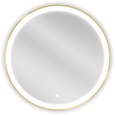 Mexen Esso lustro łazienkowe podświetlane, okragłe 70 cm, LED 6000K, antypara, rama złota szczotkowana - 9825-070-070-611-50
