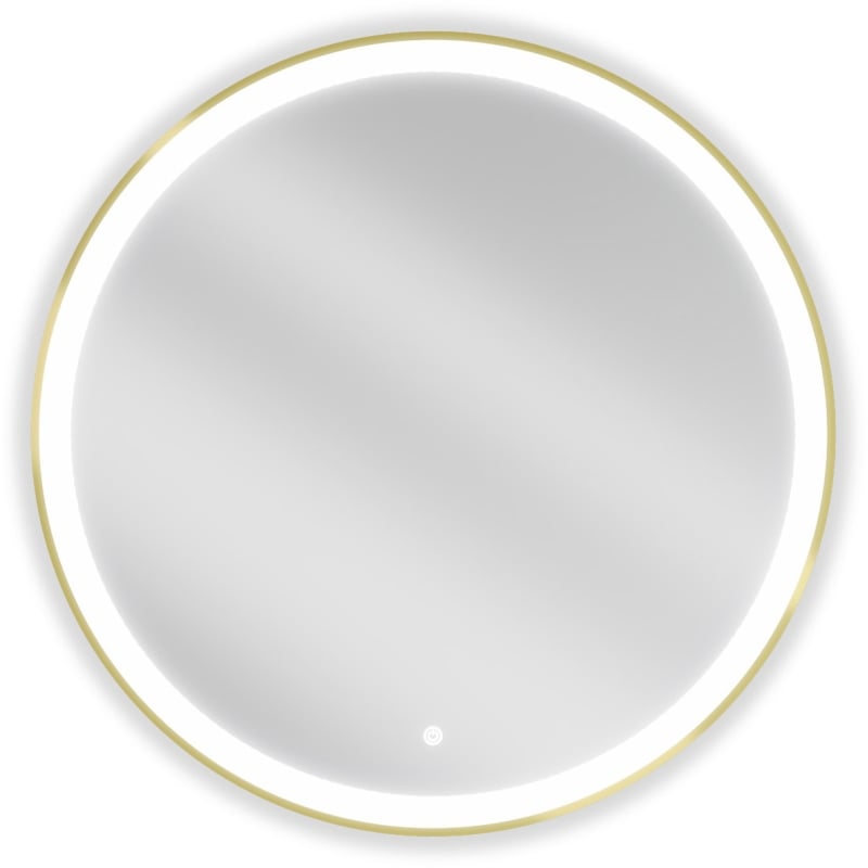 Mexen Esso lustro łazienkowe podświetlane, okragłe 80 cm, LED 6000K, antypara, rama złota szczotkowana - 9825-080-080-611-50