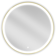 Mexen Esso lustro łazienkowe podświetlane, okragłe 80 cm, LED 6000K, antypara, rama złota szczotkowana - 9825-080-080-611-50