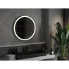 Mexen Esso lustro łazienkowe podświetlane, okragłe 80 cm, LED 6000K, antypara, rama złota - 9825-080-080-611-50