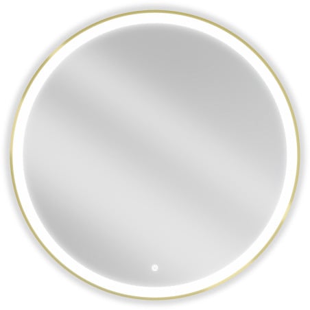 Mexen Esso lustro łazienkowe podświetlane, okragłe 90 cm, LED 6000K, antypara, rama złota szczotkowana - 9825-090-090-611-50