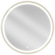 Mexen Esso lustro łazienkowe podświetlane, okragłe 90 cm, LED 6000K, antypara, rama złota - 9825-090-090-611-50