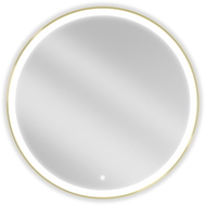 Mexen Esso lustro łazienkowe podświetlane, okragłe 90 cm, LED 6000K, antypara, rama złota szczotkowana - 9825-090-090-611-50