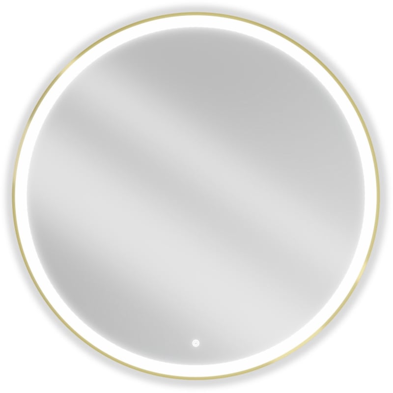 Mexen Esso lustro łazienkowe podświetlane, okragłe 100 cm, LED 6000K, antypara, rama złota szczotkowana - 9825-100-100-611-50