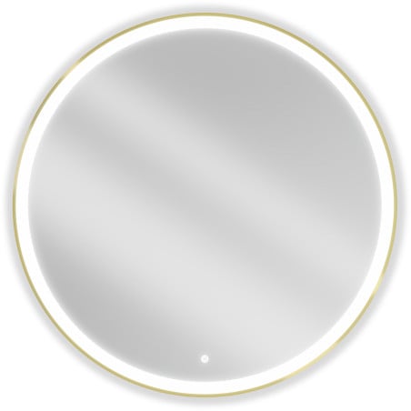 Mexen Esso lustro łazienkowe podświetlane, okragłe 100 cm, LED 6000K, antypara, rama złota szczotkowana - 9825-100-100-611-50