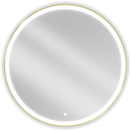 Mexen Esso lustro łazienkowe podświetlane, okragłe 100 cm, LED 6000K, antypara, rama złota szczotkowana - 9825-100-100-611-50